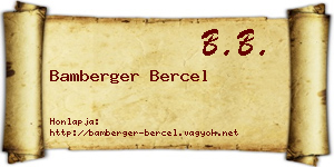 Bamberger Bercel névjegykártya